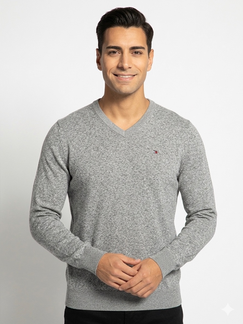 Men’s Tommy Hilfiger Heather Gray V-Neck Sweater